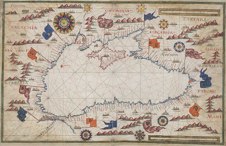 Portolan Morza Czarnego z atlasu nautycznego Antonia Milla.1583 r.
