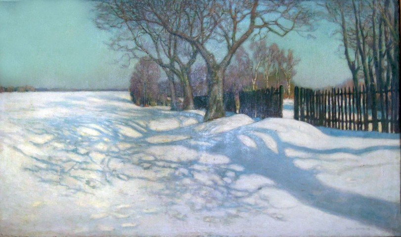 Teodor Ziomek, Pejzaż zimowy, 1913
