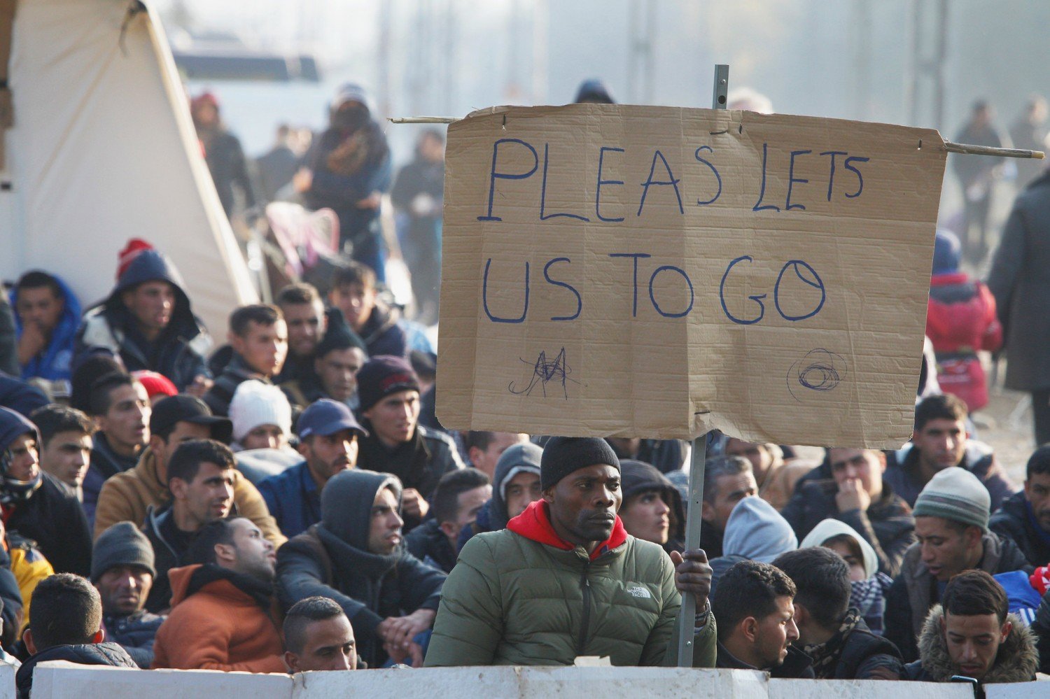 Migranci na granicy grecko-macedońskiej, 2015 / fot. Steve Evans, CC BY-NC 2.0