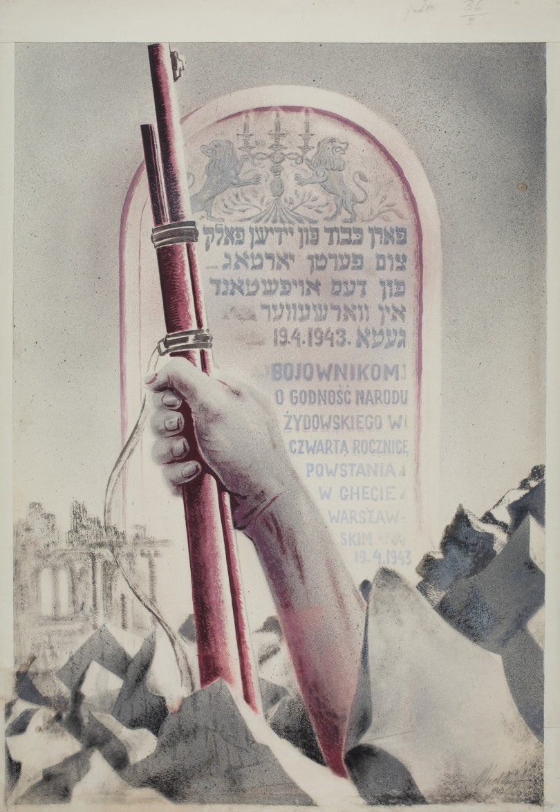 Henryk Hechtkopf, projekt plakatu rocznicowego, 1947