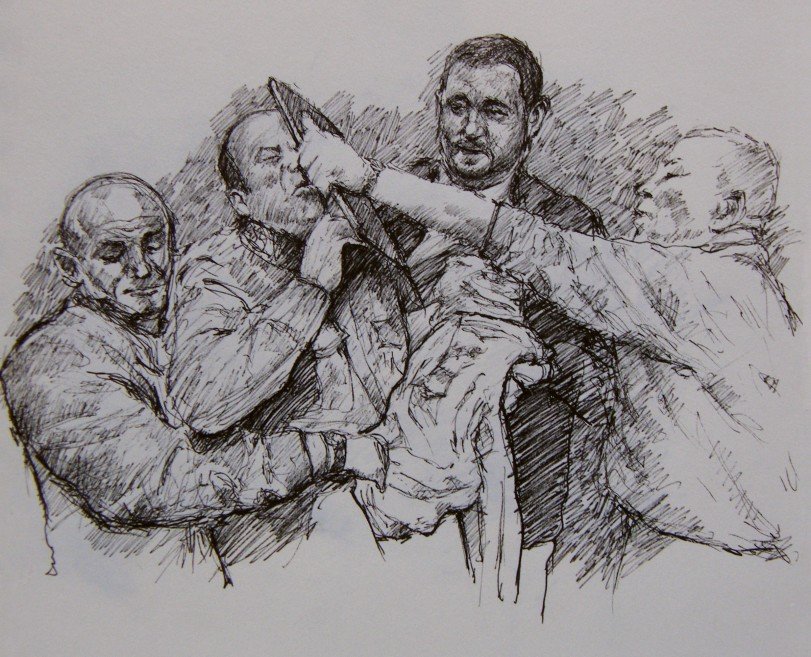 Rysunek Pétera Donki na podstawie zdjęcia