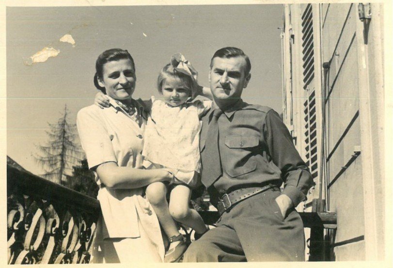 Z mamą i tatą, Baden Baden, 1948/9