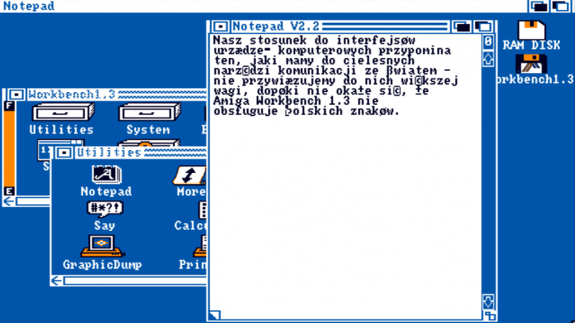 Interfejs warsztatu pracy (Amiga Workbench 1.3)