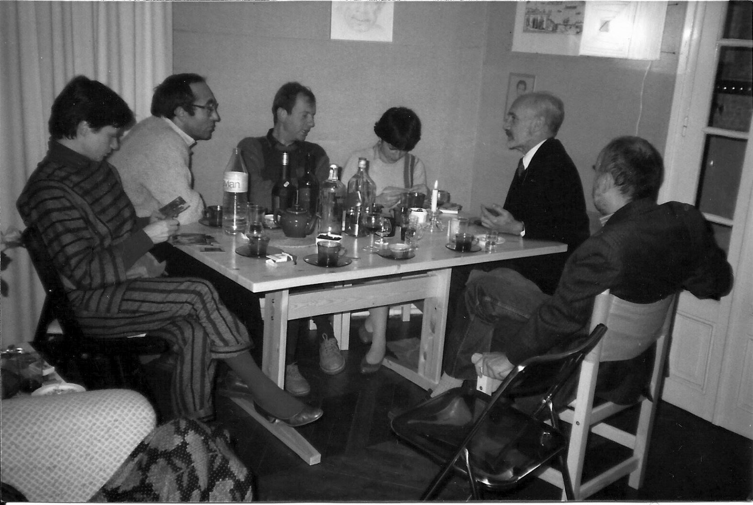 Barbara Toruńczyk, Aleksander Smolar, Wojciech Karpiński, Irena Grosfeld-Smolar, Konstanty A. Jeleński, Adam Zagajewski, Paryż, 1983