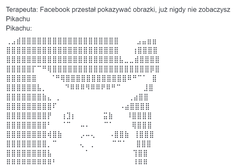 Pikachu w ASCII art