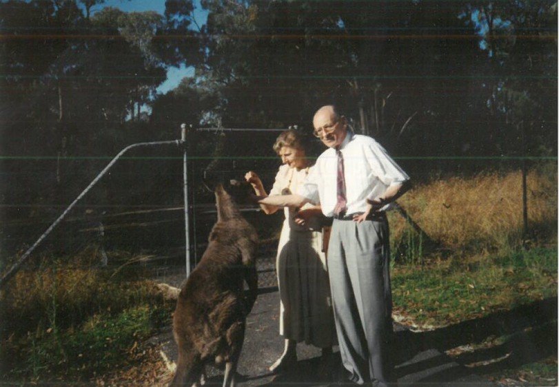 Z prof. Bartoszewksim oglądamy kangury w Tidbinbilla Nature Reserve, Australia, 1993 r.