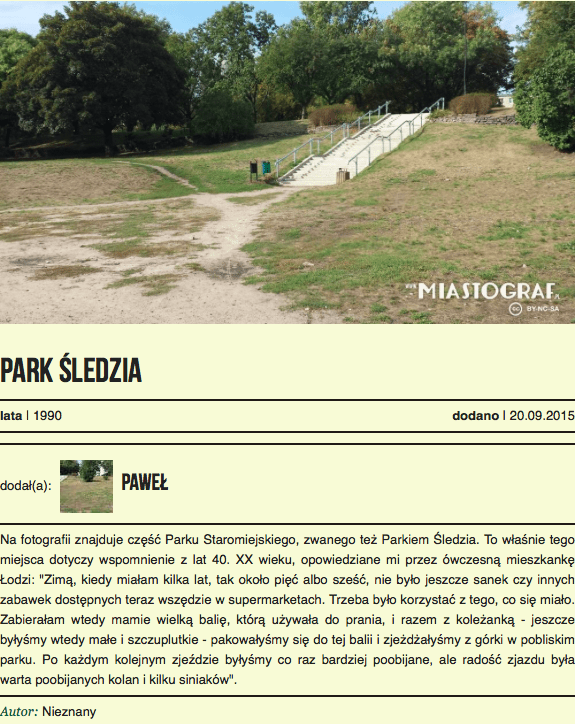 Park Śledza w Łodzi