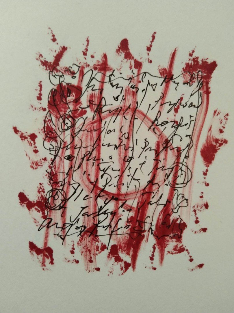 praca kaligraficzna Grzegorza Wróblewskiego z serii KUMITE