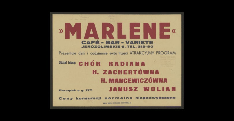 Afisz z Café-Bar-Varieté 