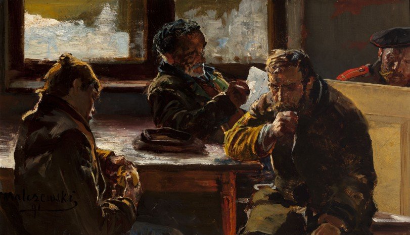 Jacek Malczewski, Sybiracy, 1891 r., olej na kartonie, fot. Pracownia Digitalizacji MNK